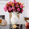 ZLIVASES Elegant Large Flower Vases Table Centerpiece for Kitchen Dining Living Room Home Decor, European RetroTall Big Resin Flowers Chinese Vases for Bedroom Decorations, White 11.81in 7.06in view 3