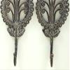 9" Brass Vintage Tribal Leaf Key Hanger (Pair) - Brass view 4