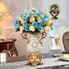 Elegant Large Flower Vases Table Centerpiece for Kitchen Dining Living Room Home Decor, European RetroTall Big Resin Flowers Chinese Vases for Bedroom Decorations, White 8.66in 11.81in view 2
