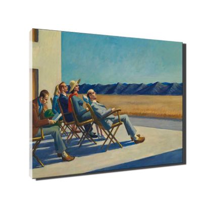 Edward Hopper-People In The Sun 1960 Canvas Wall Art Poster Home Decor Ready to Hang(65x97cm 26"x38",Framed)
