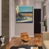 Edward Hopper-People In The Sun 1960 Canvas Wall Art Poster Home Decor Ready to Hang(65x97cm 26"x38",Framed) view 3