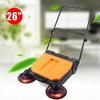 Walk Behind Sweeper Hand Push Sweeper with Dual Side Brooms Industrial Twin Push Floor Sweeper Manual Push Sweeper Garage Lawn Outdoor Sweeper Broom Street Pavement Sweeping Cleaning Tool (26" 15L) view 3