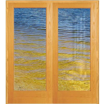 Frosted Window Film Privacy Film,Window Privacy Window Film Static Cling, Water Ripple Multicolor 23.6Wx78.7L-inch x2 Pcs