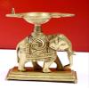 Exotic India 6" Brass Decorative Elephant Diya | Handmade - Brass view 2