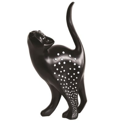 Abstract Black Cat Sculpture Decoration Figurine for Cats Lovers Feline Statue