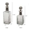 A&B Home Decorative Square Glass Bottle Set - Set of 2 Modern Lidded Glass Bottle, Tabletop Home Dcor, Bedroom Living Room Entryway Office Accent Piece, Large: 4" x 4" x 12", Small: 4" x 4" x 10" view 2