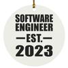 Designsify Christmas Tree Decoration, Software Engineer Established EST. 2023, Circle Ornament, Gifts for Birthday Anniversary Valentines Mom Mothers Fathers Day Party, to Men Women Him Her view 1
