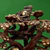 Exotic India 15" Radha Krishna (Fluting Krishna Sitting on Tree and Radha Looking at Krishna Under The Tree) - BR - Color Brown with Natural Brass view 4