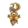 Artvarko Peacock Diya Table Oil Lamp Brass with Inlay Traditional Handmade Lamp for Temples Puja Festival Gifts & Home Dcor Height: 12 Inch view 2