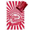 Tafura Cotton Candy Bags with Ties (100 Count) Clear Printed Cotton Candy Bags 11.5 x 18.5 Inches Plastic Treat Bags for Cotton Candy, Parties, Carnivals & Events (Red) view 1