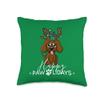 Chocolate Labrador Happy Pawlidays Cute Christmas Dog Lover Throw Pillow view 1