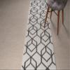 Custom Length, Non Slip Modern Geometric Carpet Runner Rug Mat for Entry Hallway Kitchen Laundry, 26 inch x 21 feet, Silver & Gray view 2