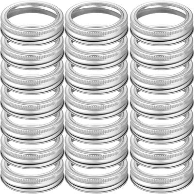 140 PCS Regular Mouth Canning Rings - Split-Type Seals, Bands for Mason Jar (140 PCS REGULAR MOUTH 70MM, Silver)