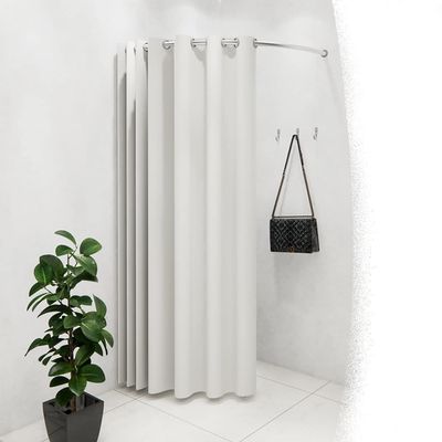 Clothing Store Fitting Room, Simple Dressing Changing Room Stainless Steel Rail Wall Hanging Locker Room Used In Mall And Office Privacy Protection Save Space ( Color : White , Size : 100x100cm )