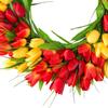 Artificial Tulip Wreath Door Front Wreath Flower Wreath Spring Wreath Wall Ornament for Outdoor Summer Home Decor - Yellow Red Green view 2