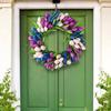 Artificial Tulip Wreath Door Front Wreath Flower Wreath Spring Wreath Wall Ornament for Outdoor Summer Home Decor - Blue Purple White view 4