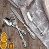 RIS LAN Luxury Flatware Sets, Silverware Sets, 24-piece Elegant 18/10 Stainless Steel Silverware Set for Eating Home Kitchen Restaurant, Service Sets for 6, Dishwasher Safe (24pcs) (24pcs, Silver) view 2