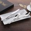 RIS LAN Luxury Flatware Sets, Silverware Sets, 24-piece Elegant 18/10 Stainless Steel Silverware Set for Eating Home Kitchen Restaurant, Service Sets for 6, Dishwasher Safe (24pcs) (24pcs, Silver) view 4