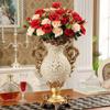 Elegant Large Flower Vases Table Centerpiece for Kitchen Dining Living Room Home Decor, European Retro Tall Big Resin Flowers Chinese Vases for Bedroom Decorations, White 18.11in 9.84in view 2