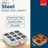 AVIAS 9 Square Stainless Steel Spice Box/Organizer with 9 Compartment/Masala Dani/Popula Dabba/Square Masala Box/Rust Resistant See-Through Lid with Unbreakable Acrylic Sheet/Design view 3