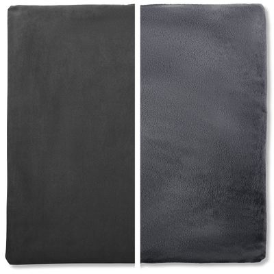 26" x 26" Cover Only Throw Pillowcase Reversible - Iron Grey: 2 PCS / 4 Sided. Luxurious, Microsuede/Microplush Fabric - Softest / High Thread Count - Washable - Outstanding Beauty & Comfy