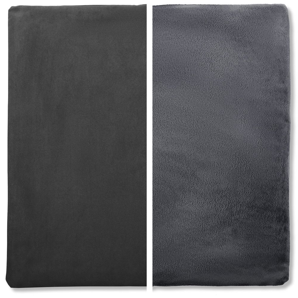 26" x 26" Cover Only Throw Pillowcase Reversible - Iron Grey: 2 PCS / 4 Sided. Luxurious, Microsuede/Microplush Fabric - Softest / High Thread Count - Washable - Outstanding Beauty & Comfy
