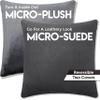 26" x 26" Cover Only Throw Pillowcase Reversible - Iron Grey: 2 PCS / 4 Sided. Luxurious, Microsuede/Microplush Fabric - Softest / High Thread Count - Washable - Outstanding Beauty & Comfy view 3