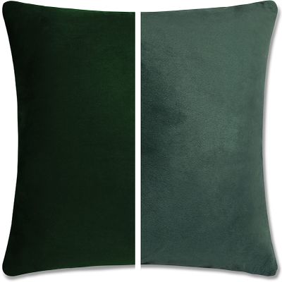 12" x 20" Throw Pillow - Ramona Green: 2 PCS / 4 Sided. Luxurious Premium Down Feather Fill w/Reversible Cover Microsuede/Microplush Fabric. Forever Fluffy, Beautiful & Supportive. Soft & Comfy.
