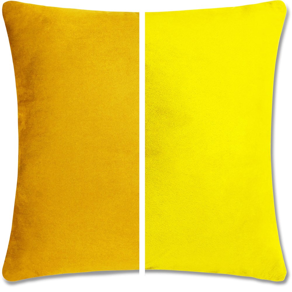 24" x 24" Throw Pillow - Gold Rush: 2 PCS / 4 Sided. Luxurious Premium Down Alternative Fill w/Reversible Cover Microsuede/Microplush Fabric. Forever Fluffy, Beautiful & Supportive. Soft & Comfy.