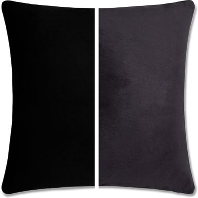 12" x 20" Throw Pillow - Stable Black: 2 PCS / 4 Sided. Luxurious Premium Down Feather Fill w/Reversible Cover Microsuede/Microplush Fabric. Forever Fluffy, Beautiful & Supportive. Soft & Comfy.