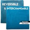 22" x 22" Cover Only Throw Pillowcase Reversible - Rodeo Blue: 2 PCS / 4 Sided. Luxurious, Microsuede/Microplush Fabric - Softest / High Thread CountWashable. Beautiful & Supportive. Soft & Comfy. view 2