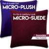 26" x 26" Cover Only Throw Pillowcase Reversible - Mauve Purple: 2 PCS / 4 Sided. Luxurious, Microsuede/Microplush Fabric - Softest / High Thread Count - Washable - Outstanding Beauty & Comfy view 3