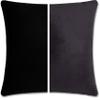 24" x 24" Throw Pillow - Stable Black 2 PCS / 4 Sided. Luxurious Premium Down Alternative Fill w/Reversible Cover Microsuede/Microplush Fabric. Forever Fluffy, Beautiful & Supportive. Soft & Comfy view 1