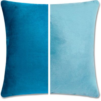 18" x 18" Throw Pillow - Rodeo Blue: 2 PCS / 4 Sided. Luxurious Premium Memory Foam Fill w/Reversible Cover Microsuede/Microplush Fabric. Forever Fluffy, Beautiful & Supportive. Soft & Comfy.