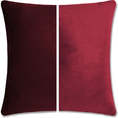 12" x 20" Throw Pillow - AZ Maroon: 2 PCS / 4 Sided. Luxurious Premium Down Feather Pillow with Reversible Cover Microsuede/Microplush Fabric. Forever Fluffy, Beautiful & Supportive. Soft & Comfy.