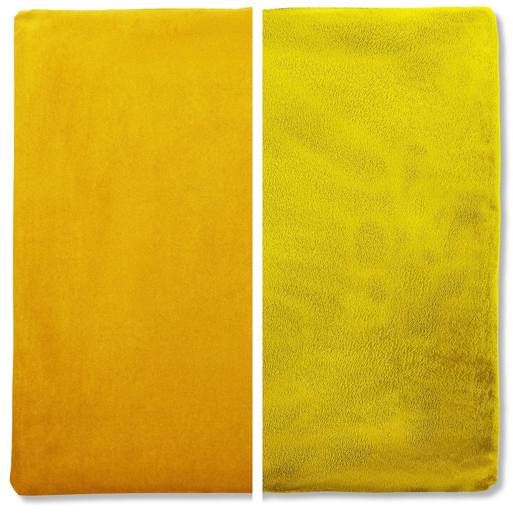22" x 22" Cover Only Throw Pillowcase Reversible - Gold Rush: 2 PCS / 4 Sided. Luxurious, Microsuede/Microplush Fabric - Softest / High Thread Count - Washable - Outstanding Beauty & Comfy