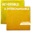 22" x 22" Cover Only Throw Pillowcase Reversible - Gold Rush: 2 PCS / 4 Sided. Luxurious, Microsuede/Microplush Fabric - Softest / High Thread Count - Washable - Outstanding Beauty & Comfy view 2