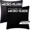 22" x 22" Throw Pillow - Stable Black: 2 PCS / 4 Sided. Luxurious Premium Down Feather Fill w/Reversible Cover Microsuede/Microplush Fabric. Forever Fluffy, Beautiful & Supportive. Soft & Comfy. view 2
