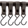 Brute Strength Leather Straps with Multiple Hooks - Mommy Hook, Stroller Clip, Bag Hook - Gray - Full Grain Leather view 2