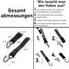 Brute Strength Leather Straps with Multiple Hooks - Mommy Hook, Stroller Clip, Bag Hook - Gray - Full Grain Leather view 3