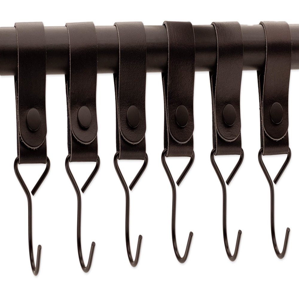 Brute Strength Classic - Full Grain Leather Strap Kit - Black, 12 PC, Mommy Hooks & Stroller Clips