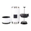 BruTrek by Planetary Design OVRLNDR Travel Coffee French Press, 24 fl.oz, Double Wall Insulated, Easy To Clean Removable Bottom, No Spill Lid, On The Go Coffee Brewing (Snowflake White) view 2