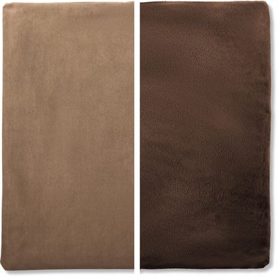 22" x 22" Cover Only Throw Pillowcase Reversible - Saddle Brown: 2 PCS / 4 Sided. Luxurious, Microsuede/Microplush Fabric - Softest / High Thread Count - Washable, Outstanding Beauty & Comfy
