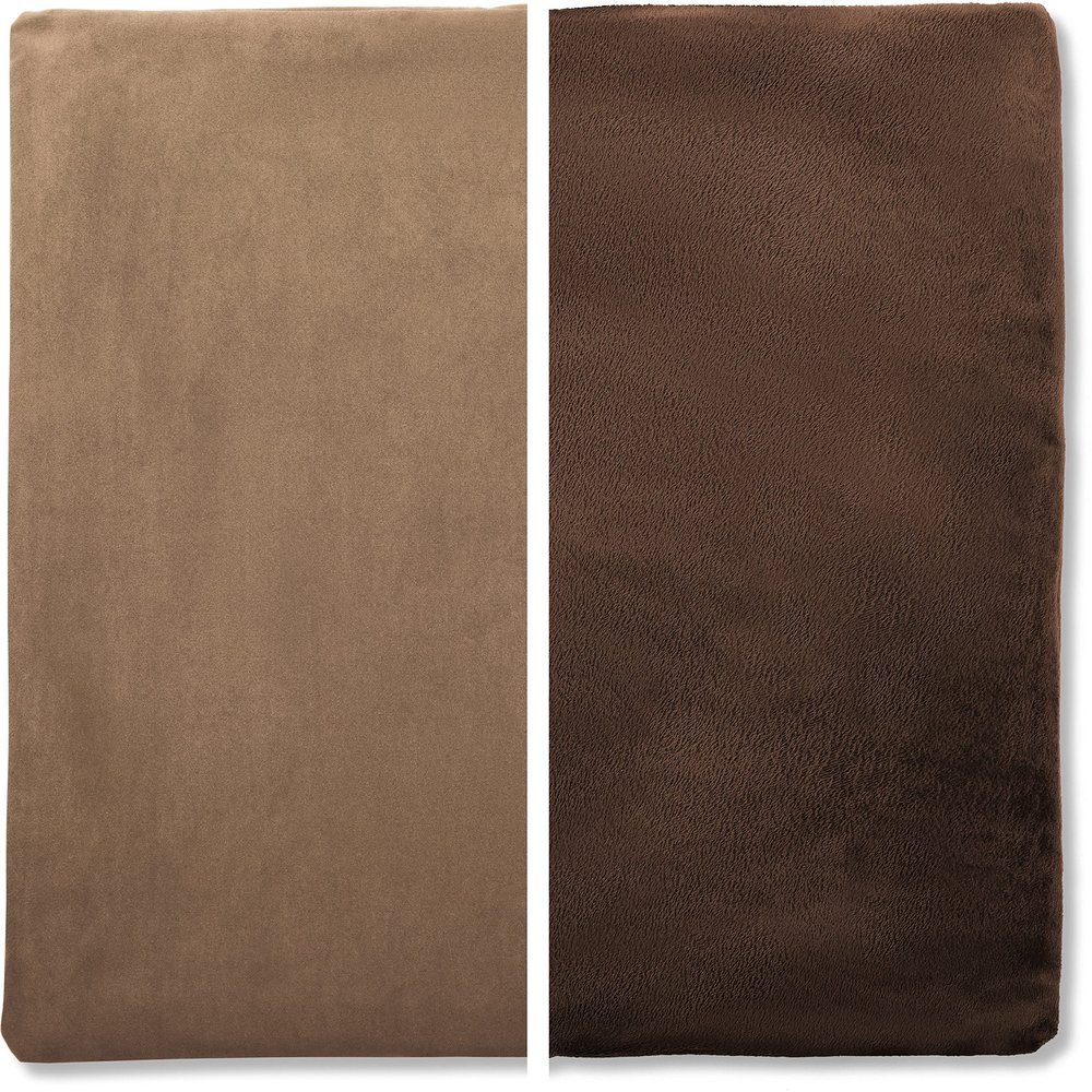 22" x 22" Cover Only Throw Pillowcase Reversible - Saddle Brown: 2 PCS / 4 Sided. Luxurious, Microsuede/Microplush Fabric - Softest / High Thread Count - Washable, Outstanding Beauty & Comfy