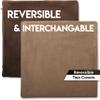 22" x 22" Cover Only Throw Pillowcase Reversible - Saddle Brown: 2 PCS / 4 Sided. Luxurious, Microsuede/Microplush Fabric - Softest / High Thread Count - Washable, Outstanding Beauty & Comfy view 2