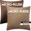 22" x 22" Cover Only Throw Pillowcase Reversible - Saddle Brown: 2 PCS / 4 Sided. Luxurious, Microsuede/Microplush Fabric - Softest / High Thread Count - Washable, Outstanding Beauty & Comfy view 3