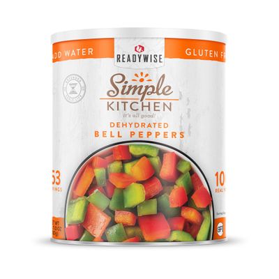 Simple Kitchen Dehydrated Red & Green Bell Peppers  153 Servings for Family Meal Prep, Survival Canned Food, Gluten Free & Freeze Dried Bell Peppers for Camping Meals, Backpacking & Hiking, #10 Can
