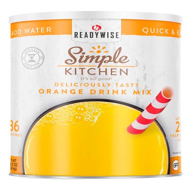 Simple Kitchen Orange Drink Mix - 86 Servings #10 Can, Orange Powder, Powdered Drink Mix Bulk, for Instant Hydration, Daily Use & Emergency Food Long Term Storage, up to 25 Year Shelf Stable Life