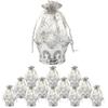 12 Pieces Fillable Silver Crown with Pouch Party Favors view 1