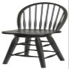 24" Solid Wood Black Windsor Swivel Counter Height Barstool with Straight Cut Leg Fully Assembled Lightly Distressed view 1